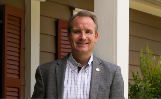 Senator John Albers on porch